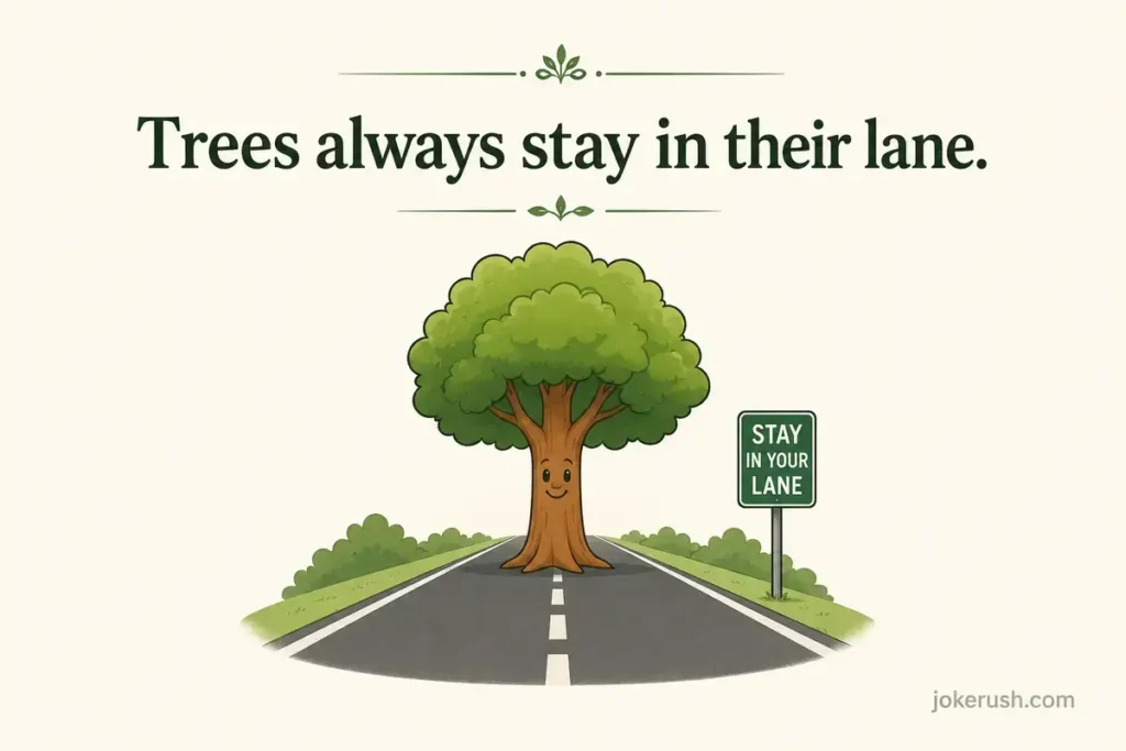 plenty of tree puns and jokes about trees for drivers
